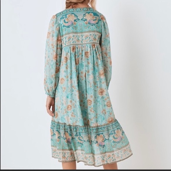 Spell & The Gypsy Collective Seashell Boho Midi Dress in Seafoam Size Small - Picture 5 of 12
